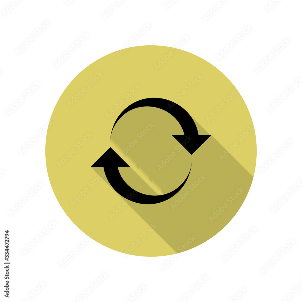 recycling symbol long shadow icon. Simple glyph, flat vector of web icons for ui and ux, website or mobile application recycling symbol long shadow icon. Simple glyph, flat vector of web icons for ui and ux, website or mobile application