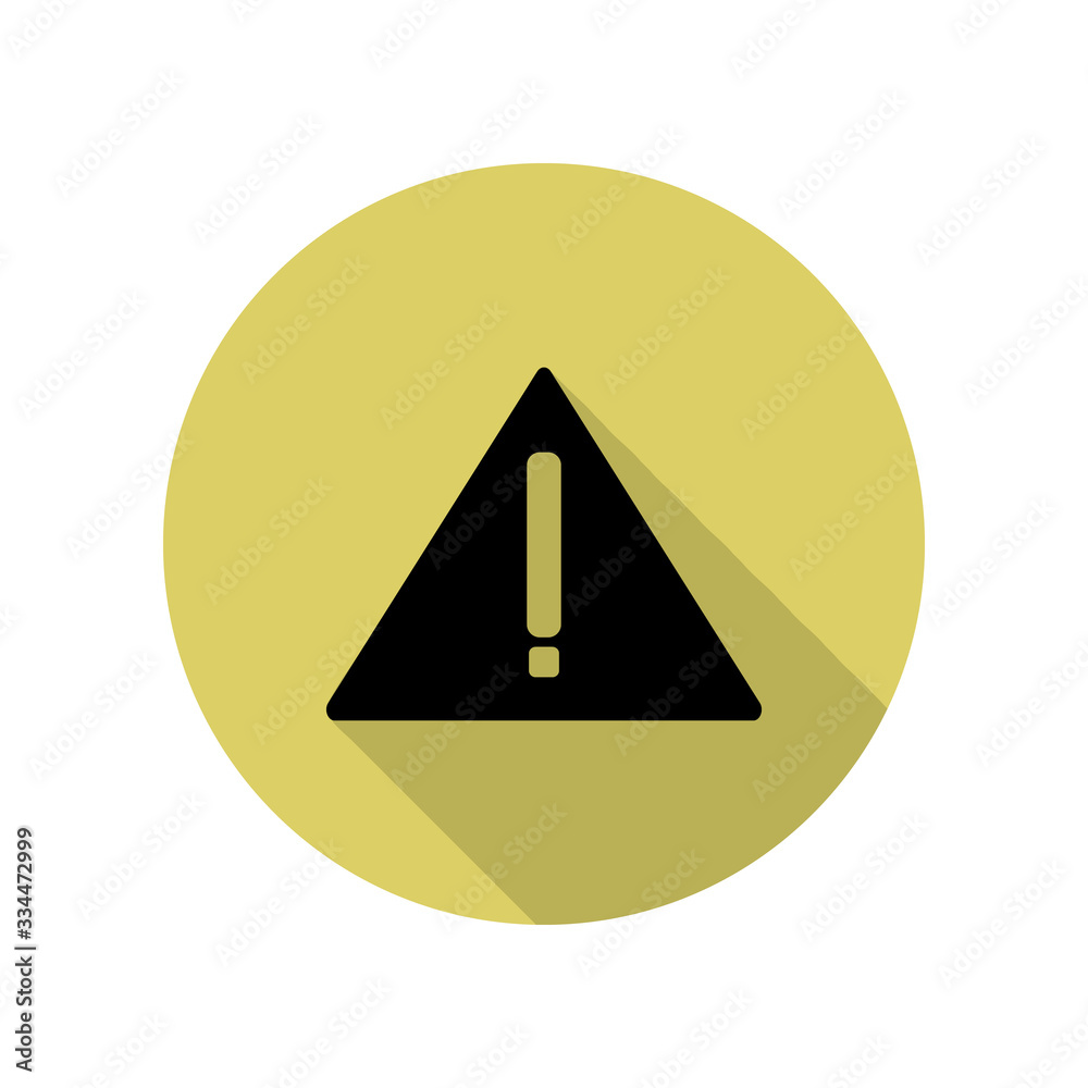 exclamation point in a triangle long shadow icon. Simple glyph, flat vector of web icons for ui and ux, website or mobile application exclamation point in a triangle long shadow icon. Simple glyph, flat vector of web icons for ui and ux, website or mobile application