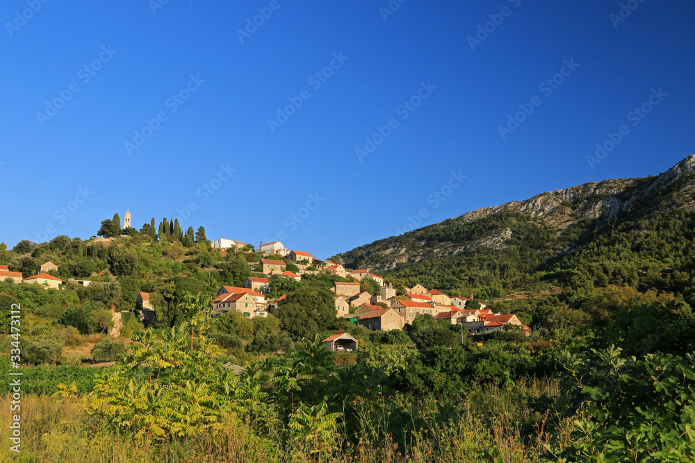 Landscape of Vrisnik village on Hvar Island, Croatia
