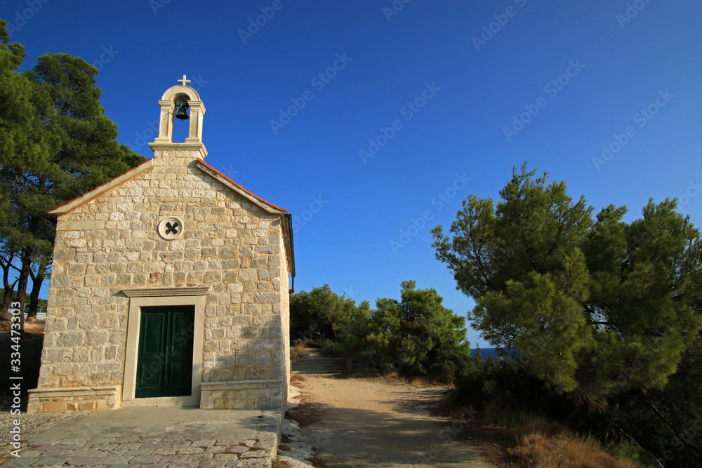 Old small church in Zarace, hvar island, Croatia