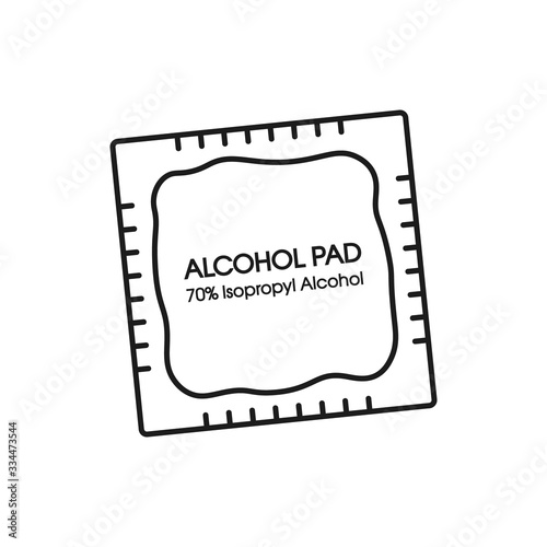 Alcohol wipes icon. Antibacterial formula