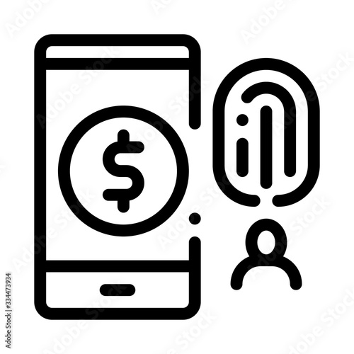 fingerprint access to accounts icon vector. fingerprint access to accounts sign. isolated contour symbol illustration