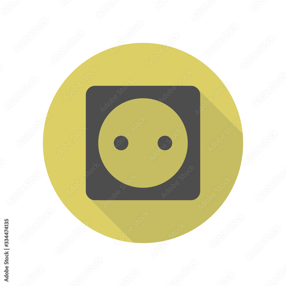 electric outlet long shadow icon. Simple glyph, flat vector of web icons for ui and ux, website or mobile application electric outlet long shadow icon. Simple glyph, flat vector of web icons for ui and ux, website or mobile application
