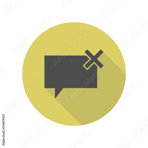 bubbles of communication with the critic long shadow icon. Simple glyph, flat vector of web icons for ui and ux, website or mobile application