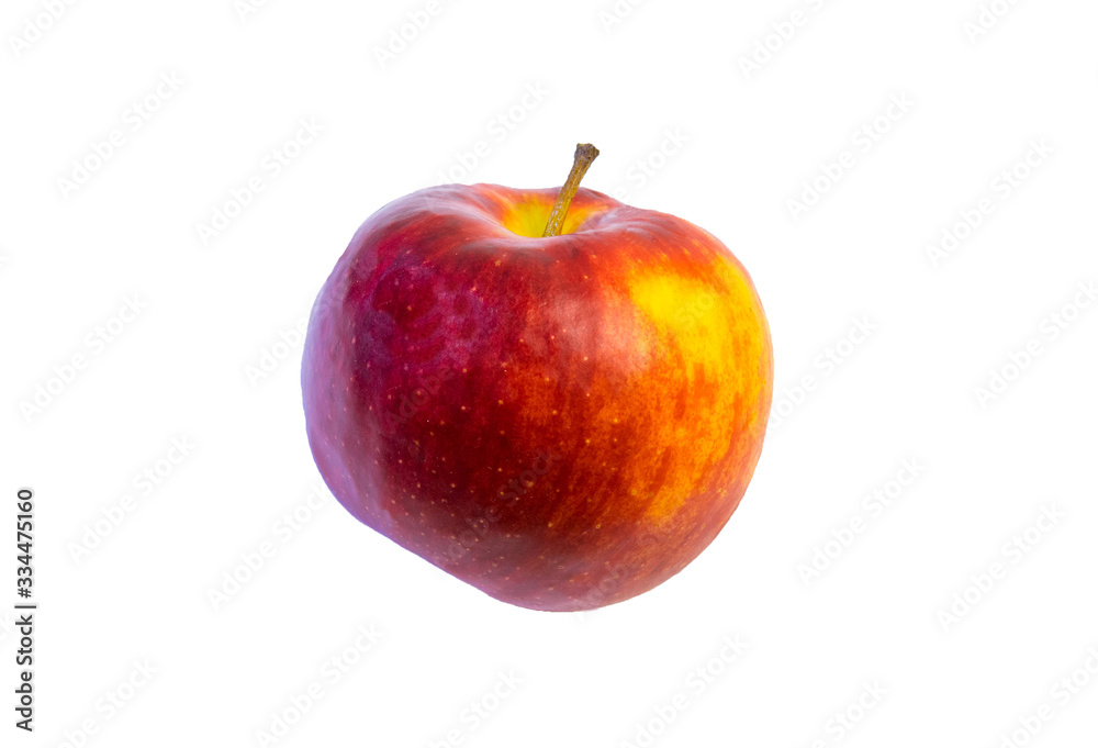 Red-yellow apple on a white background isolate Red-yellow apple on a white background isolate