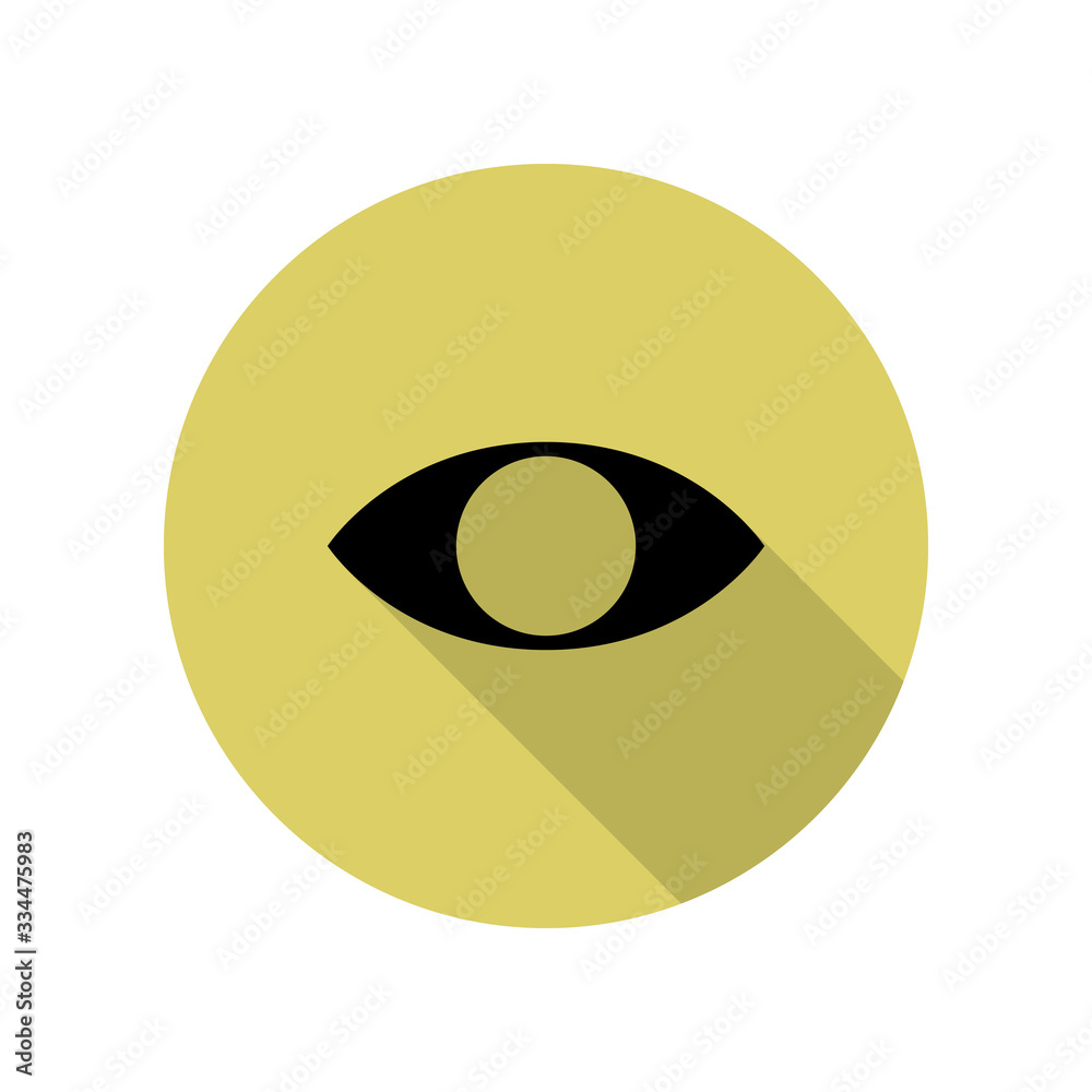 eye long shadow icon. Simple glyph, flat vector of web icons for ui and ux, website or mobile application eye long shadow icon. Simple glyph, flat vector of web icons for ui and ux, website or mobile application