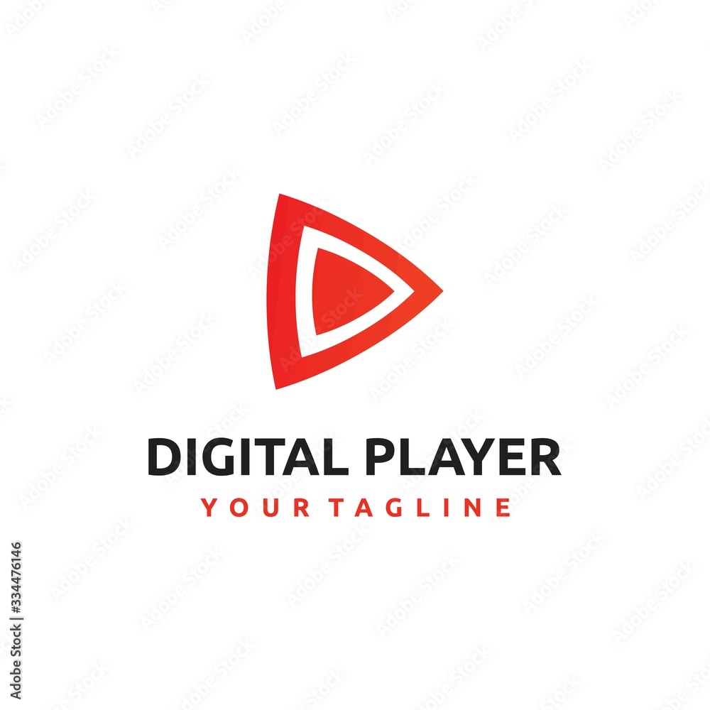 Naklejka premium Digital Player Logo Media an Video
