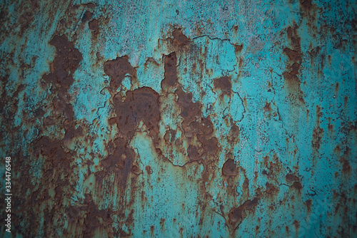 A blue metal texture about corrosion traces