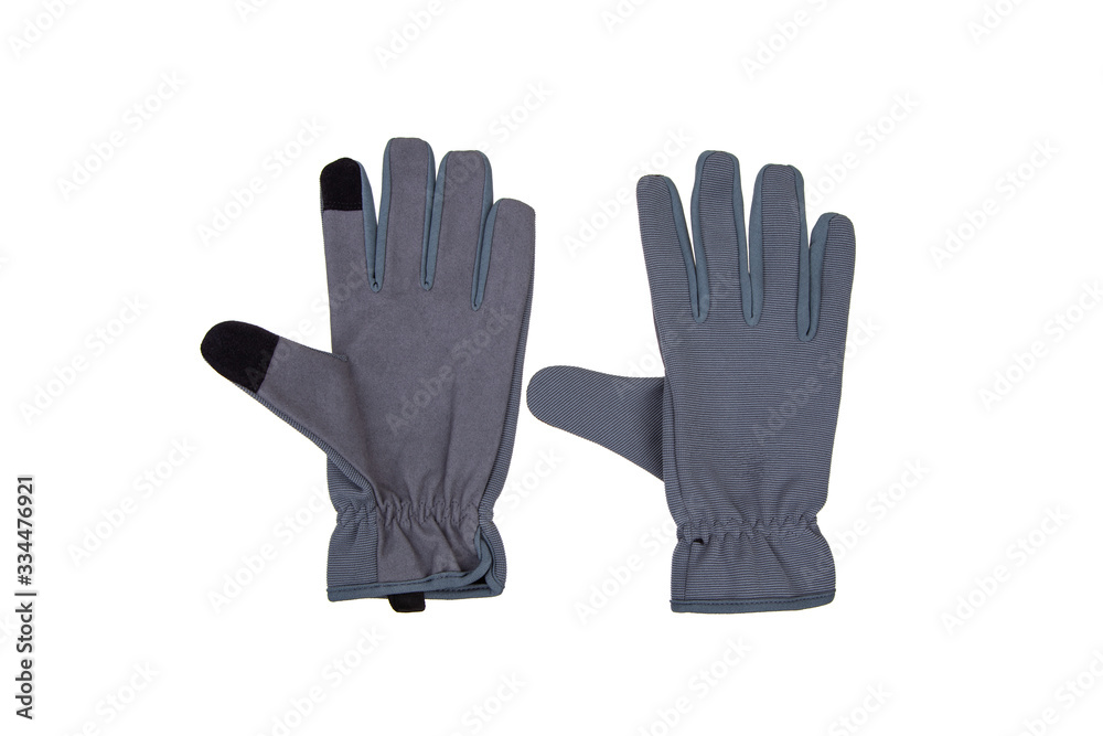 Obraz premium Military gloves, tactical gloves, protective gloves isolated white background. Wrist. Hunting Full Finger Gloves isolated on white