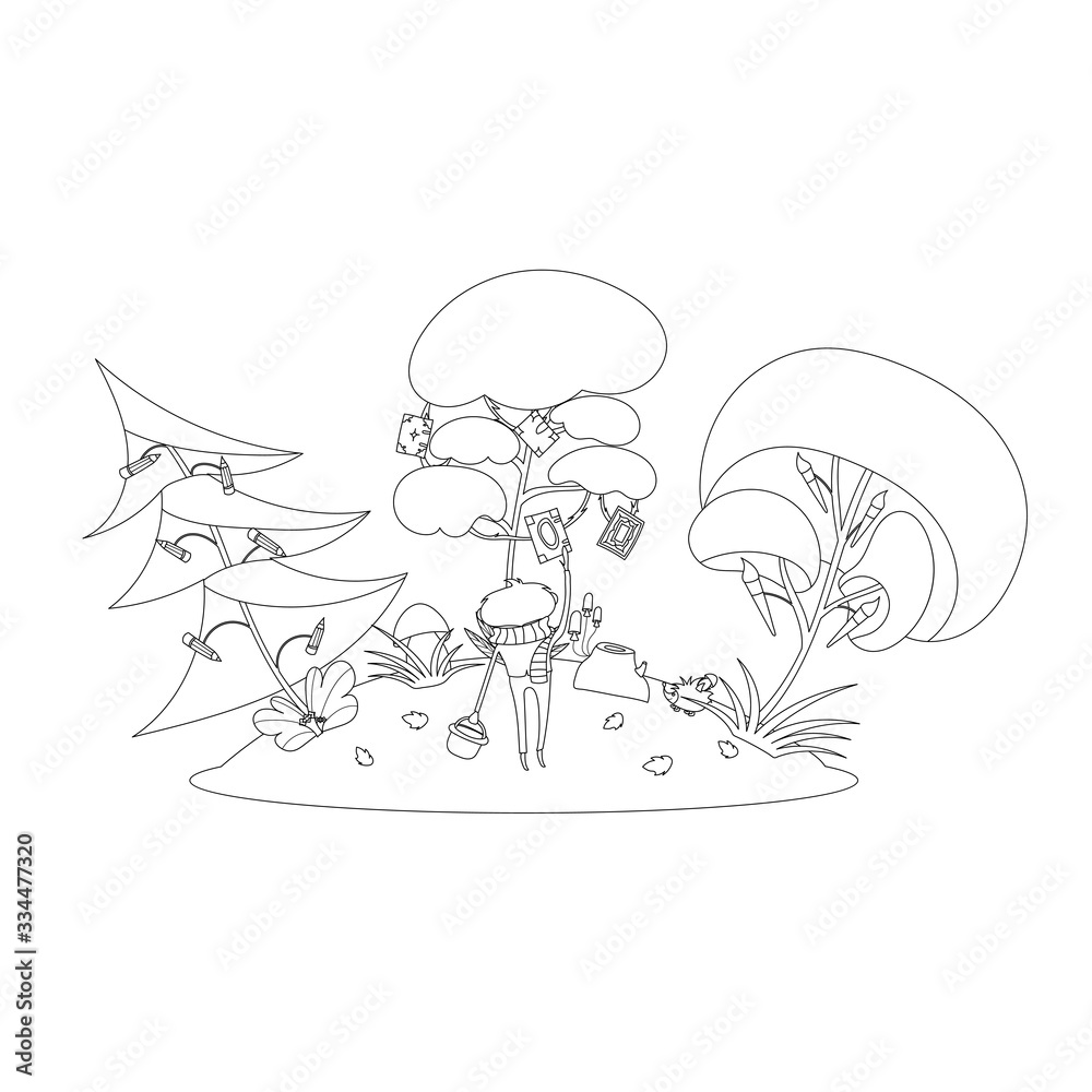 Obraz premium Colouring page in cartoon style.