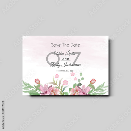 beautiful floral wedding invitation card