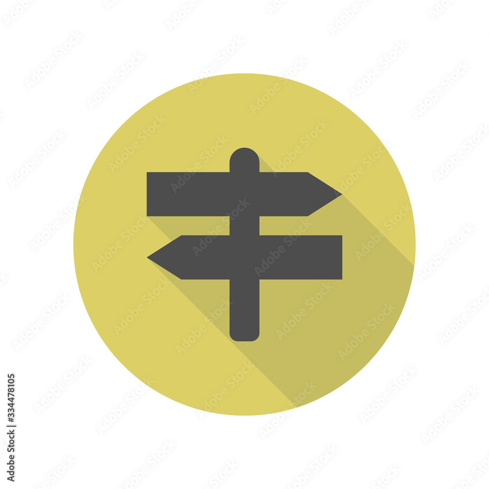 Obraz premium crossroads long shadow icon. Simple glyph, flat vector of web icons for ui and ux, website or mobile application