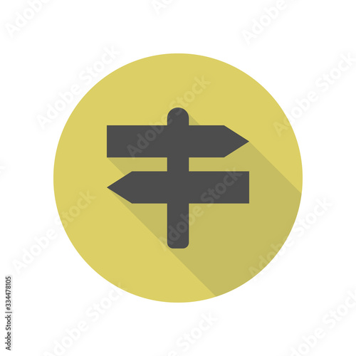 crossroads long shadow icon. Simple glyph, flat vector of web icons for ui and ux, website or mobile application