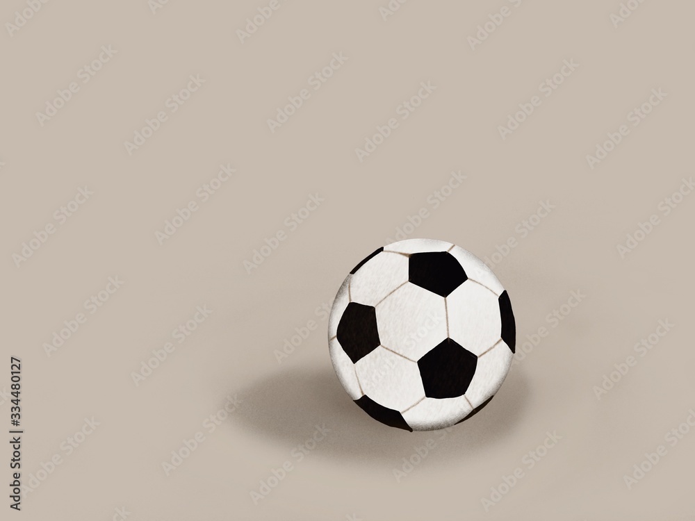 Black and white football illustration  On a brown background