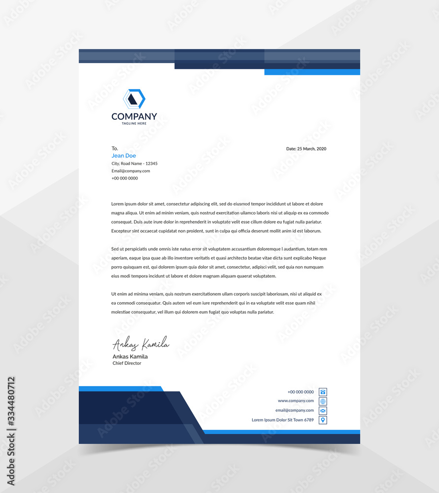 Obraz premium Professional And Modern Corporate Letterhead Template