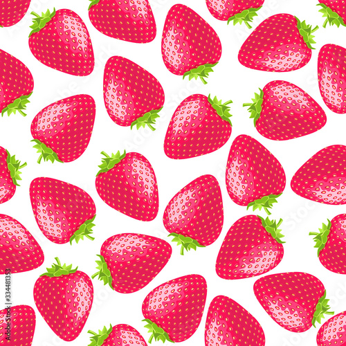 red strawberry seamless pattern. Texture for fabric, wrapping, wallpaper. Decorative print.