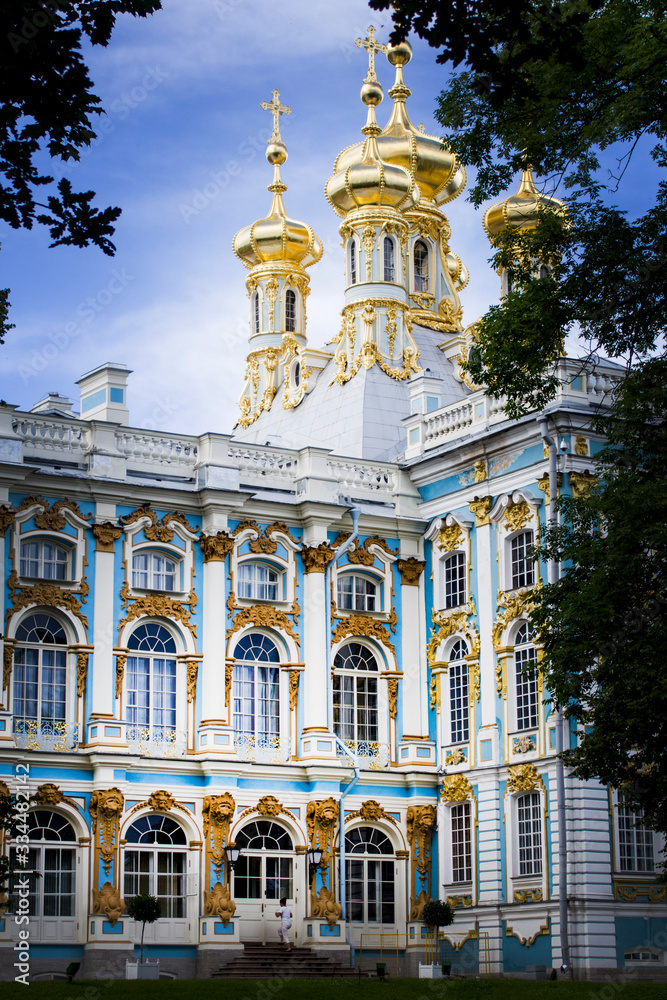 View of the Catherine Palace in Peterhof