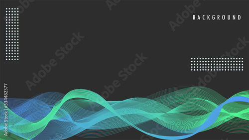 Strand Hair Shape Background. Blue, Green, Cyan Color. Design Graphic Vector Template EPS10