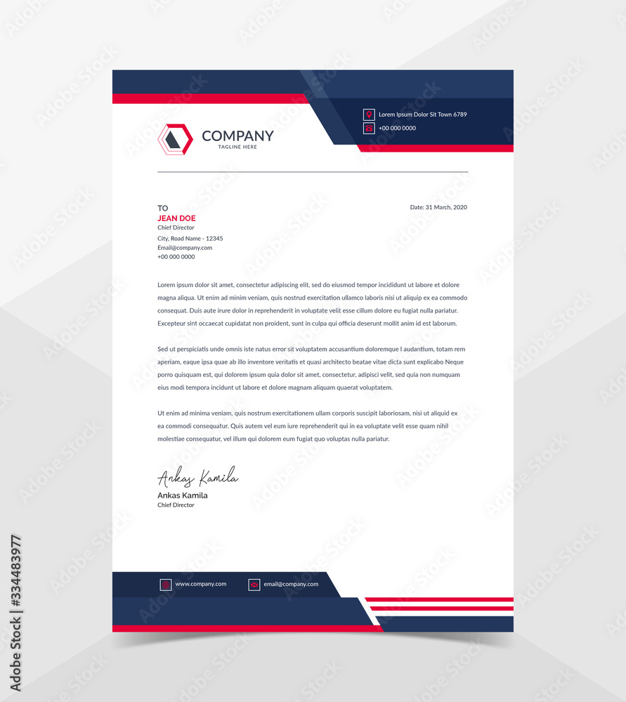 Obraz premium Professional And Modern Corporate Letterhead Template
