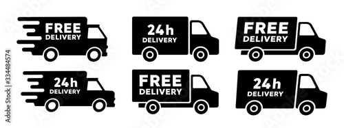 Fast delivery truck icon. Vector illustration