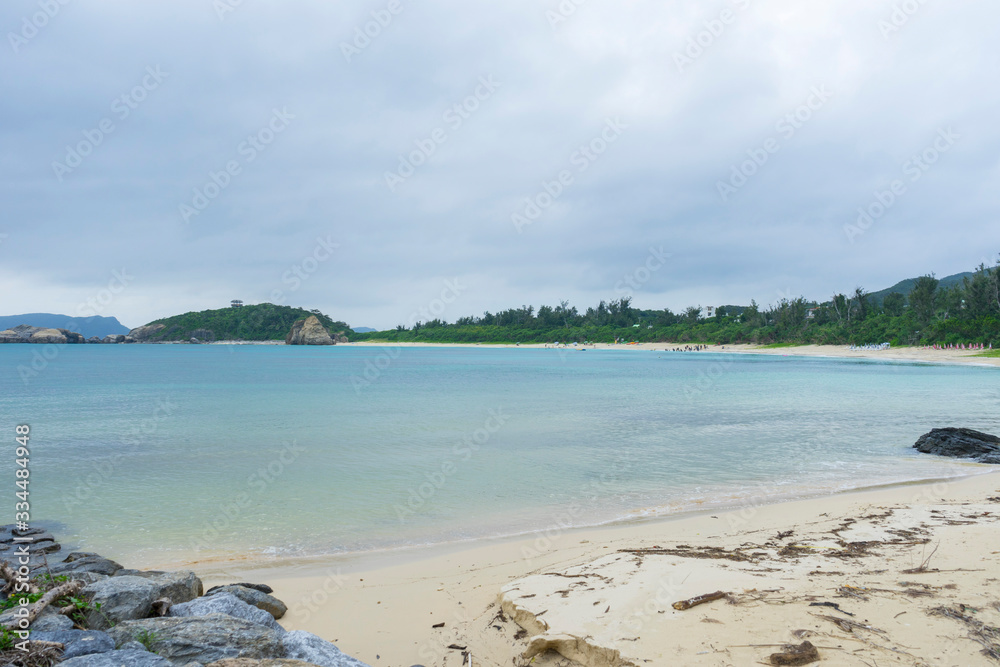 Beautiful landscape at Aharen Beach on Tokashiki Island in Okinawa, Japan.
