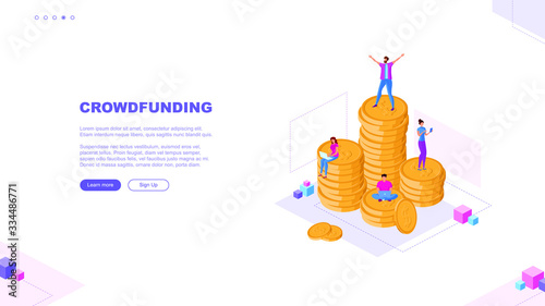 Trendy flat illustration. Crowdfunding page concept. Template for your design works. Vector graphics.