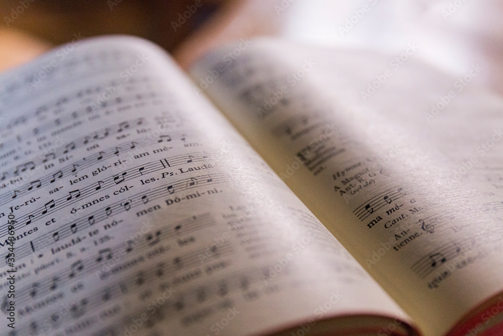 closeup of sheet music from a music book