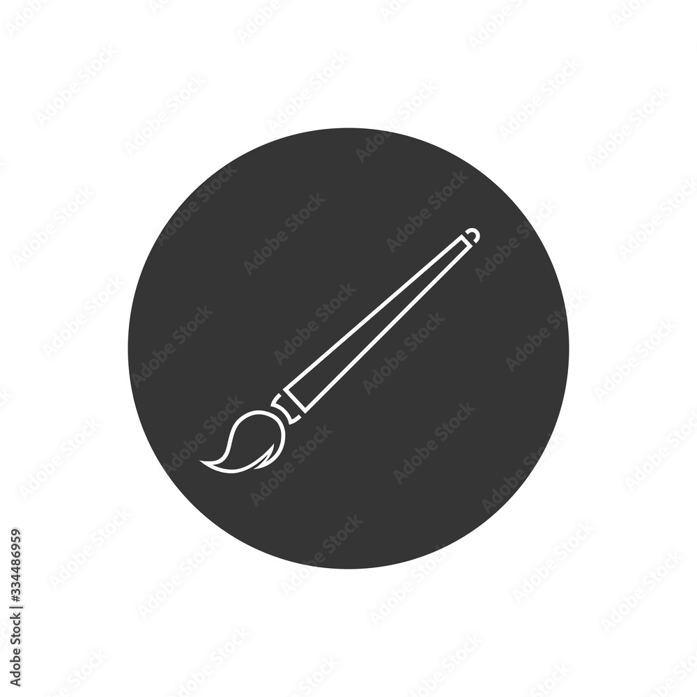 Brush line icon in flat style. Art symbol for your web site design, logo, app, UI Brush line icon in flat style. Art symbol for your web site design, logo, app, UI