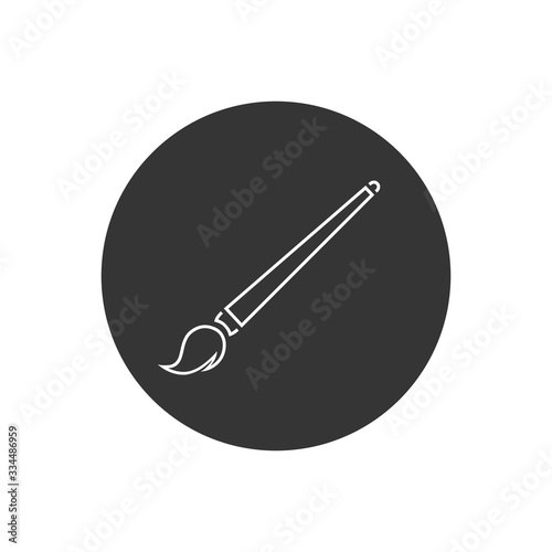 Brush line icon in flat style. Art symbol for your web site design, logo, app, UI