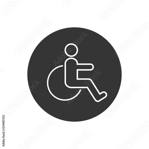 Disabled line icon vector illustration. wheel chair symbol
