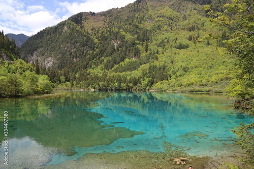 transparent mountain lake