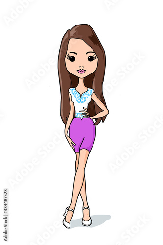 Mascot Girl Cartoon sweet and cute