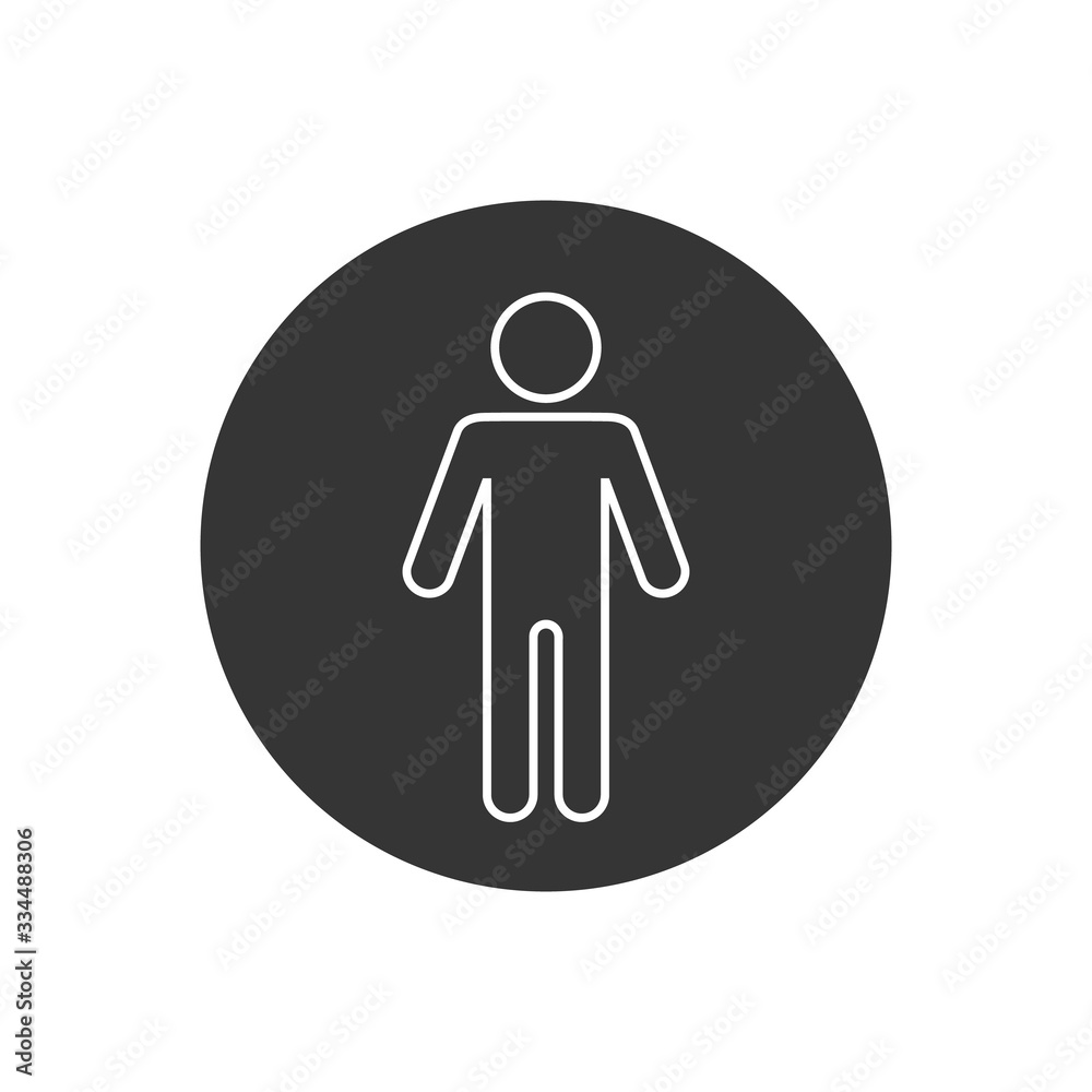 Man Lavatory Line Icon. Men Rest Room Sign. Toilet for Gents Symbol Vector. Male's WC Illustration Logo