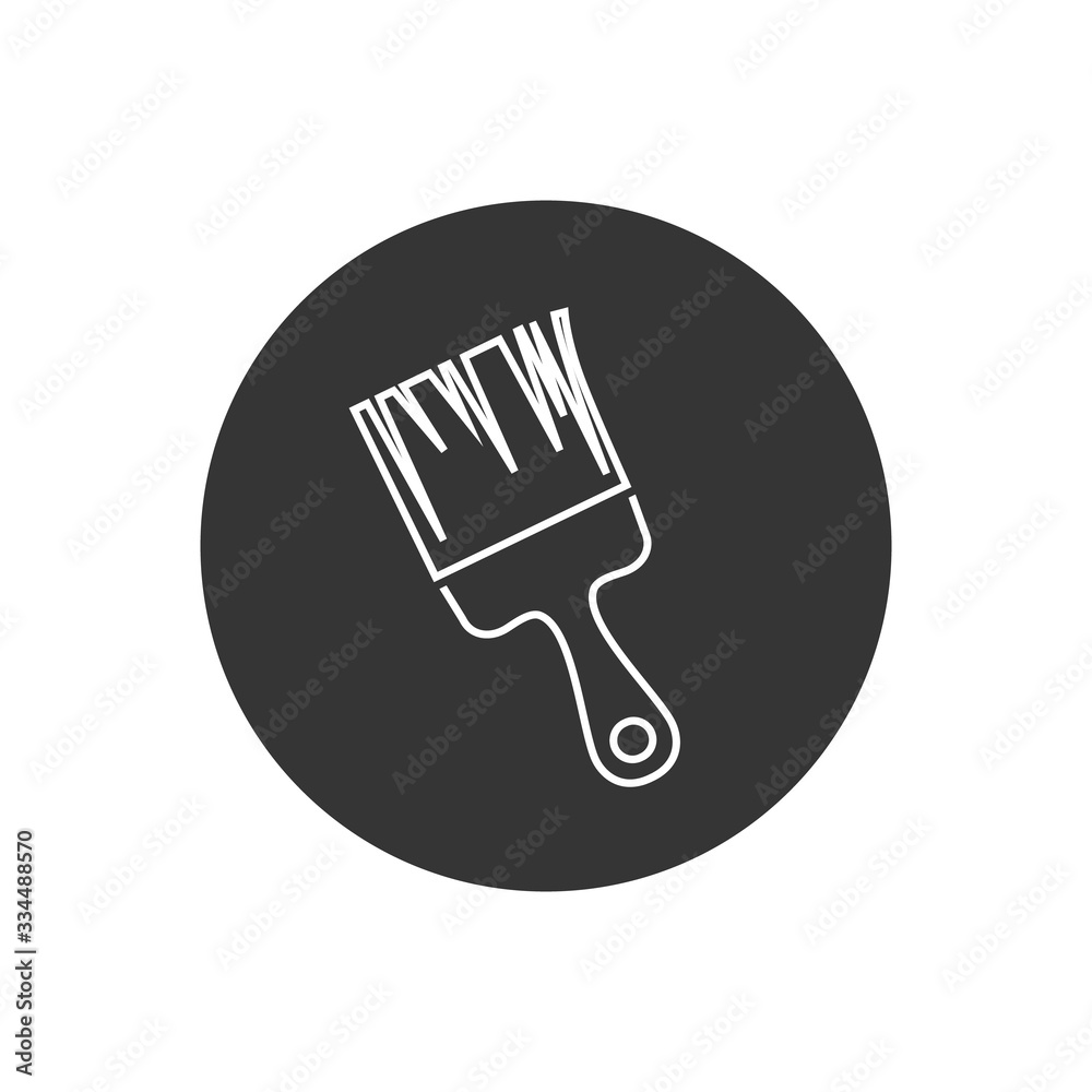 Paint brush line icon symbol vector illustration in modern flat Paint brush line icon symbol vector illustration in modern flat