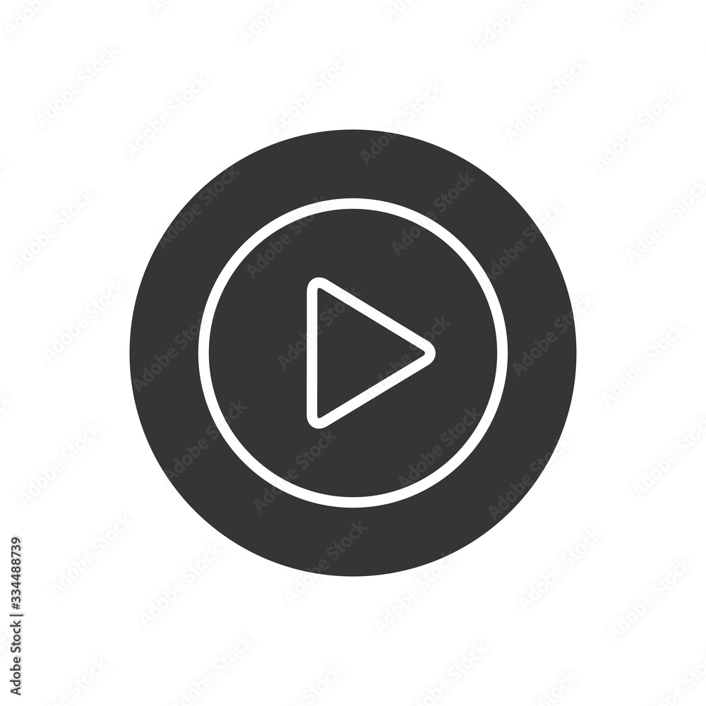 Play line icon. Video play icon. Vector play button icon Play line icon. Video play icon. Vector play button icon