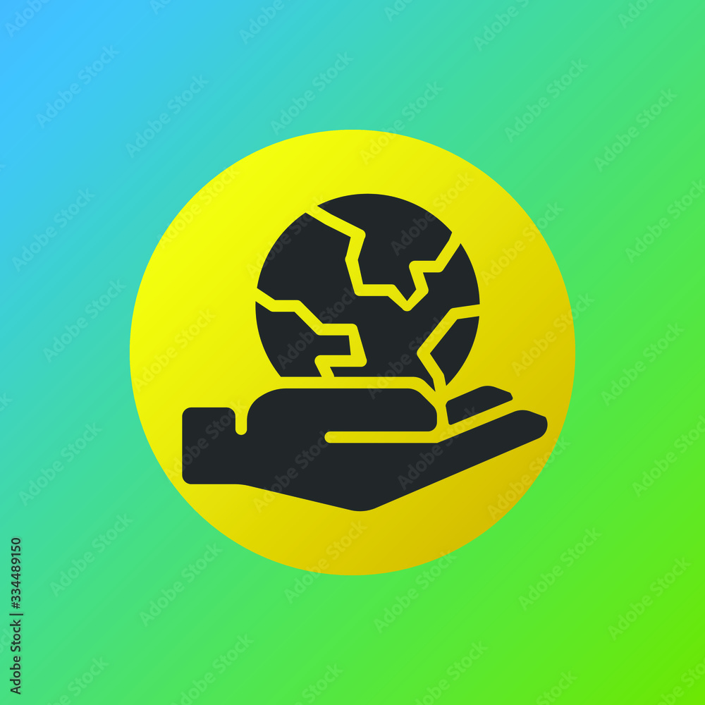 a hand with earth inside earth day icon filled a hand with earth inside earth day icon filled