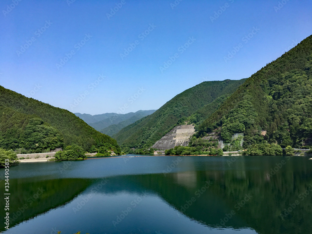 Lake(Dam) in the mountains, Japam (Arima dam, Naguri lake)