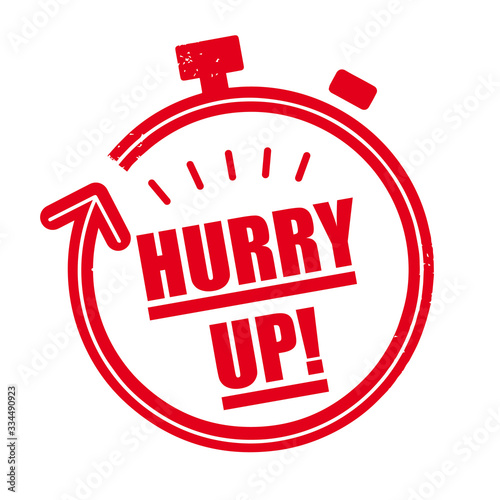Fényképezés red rubber stamp hurry up