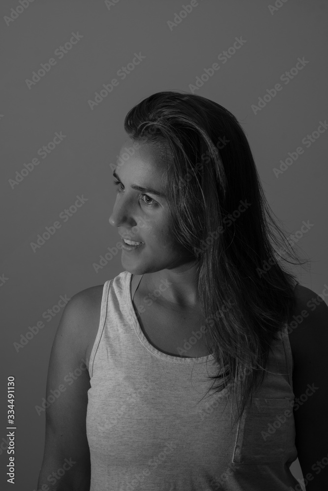 Woman portrait indoors in different positions Woman portrait indoors in different positions