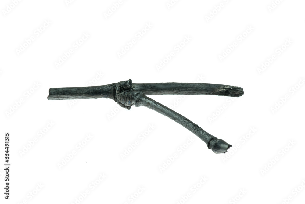 Natural bamboo charcoal isolated on the white background.