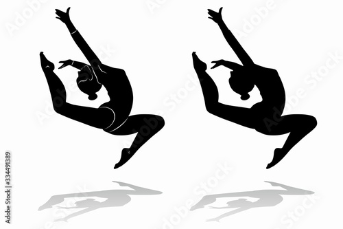 silhouette of a gymnast woman  vector draw