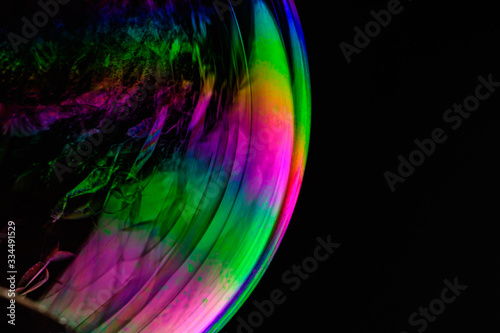 Colorful composition of macro soap sphere..Soap bubble.