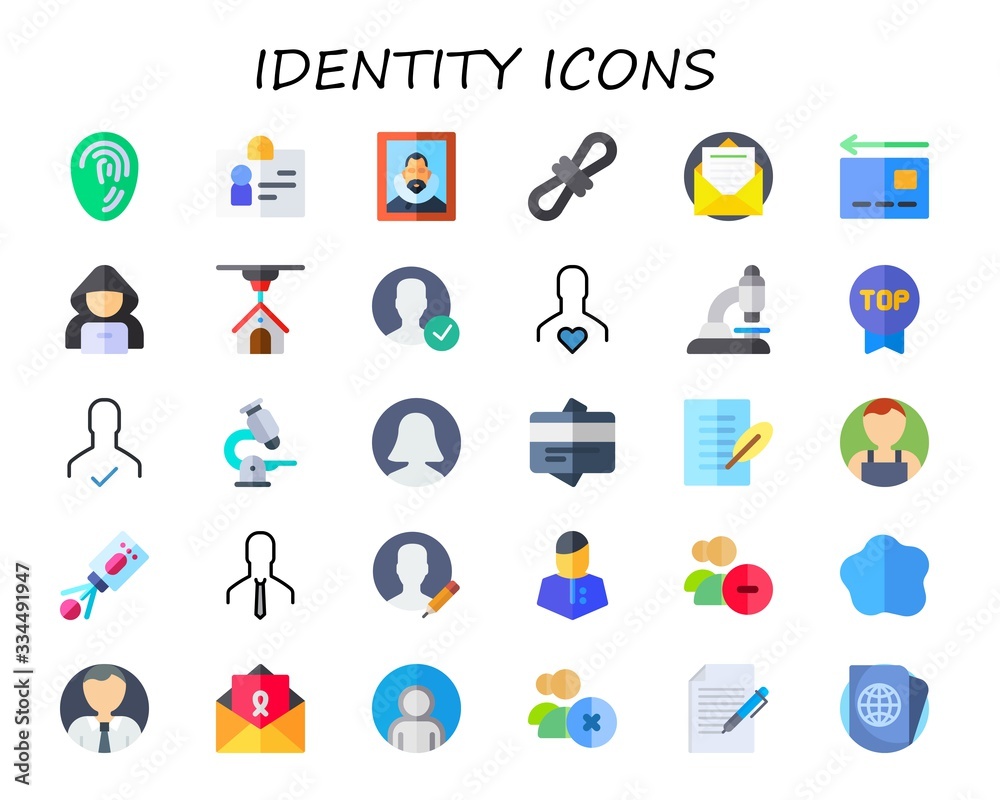 Modern Simple Set of identity Vector flat Icons