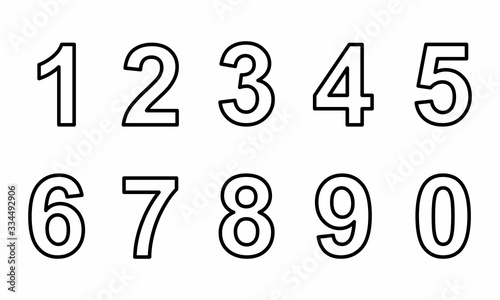 Outline numerals set