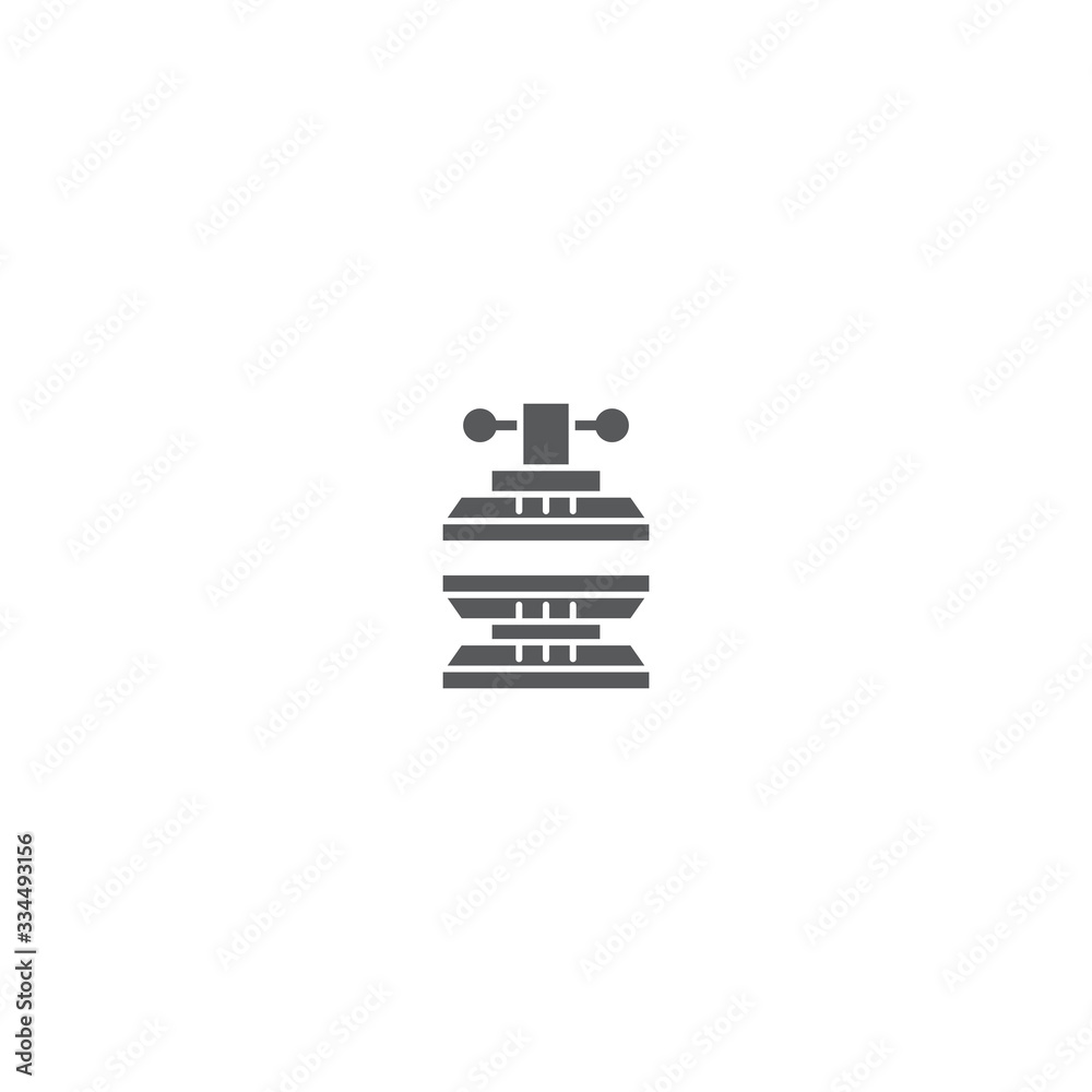 Manual press machine vector icon symbol tools isolated on white background Manual press machine vector icon symbol tools isolated on white background