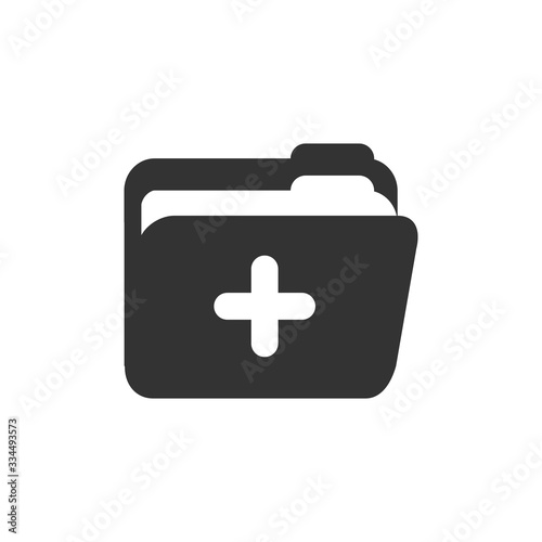 Medical health record folder flat icon for healthcare apps and websites. Vector illustration on white background EPS10