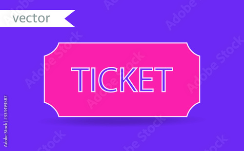 Ticket icon vector illustration in the flat style. Retro ticket stub isolated on a background.