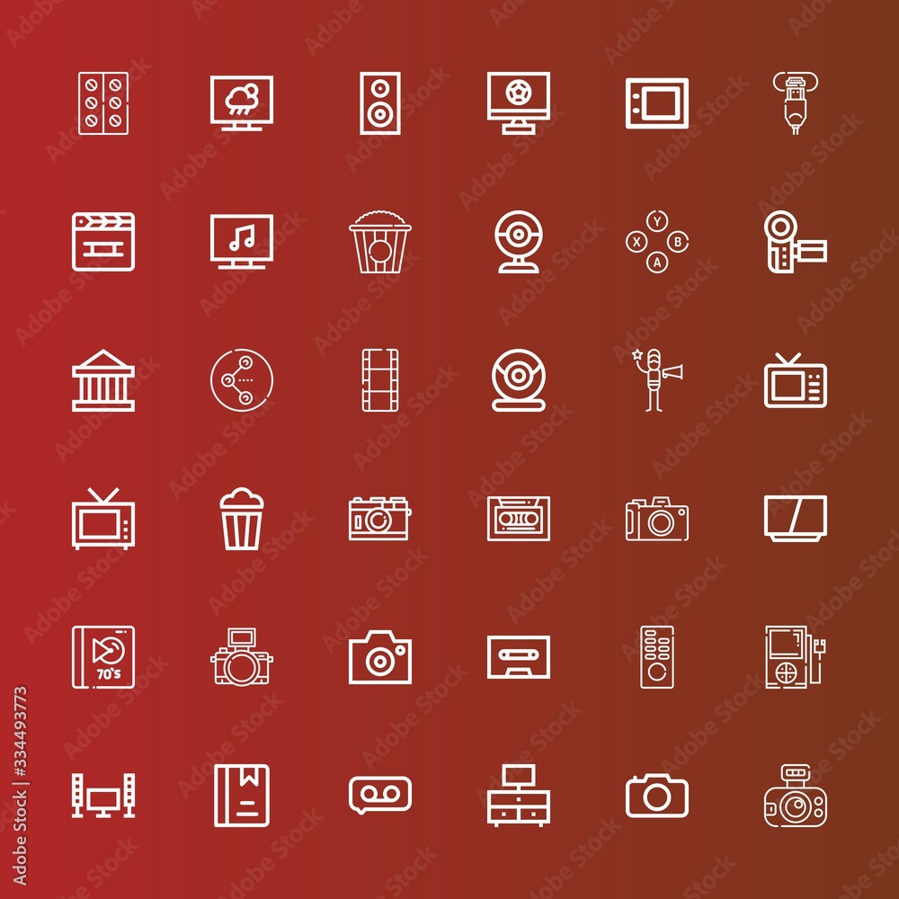 Editable 36 multimedia icons for web and mobile Editable 36 multimedia icons for web and mobile