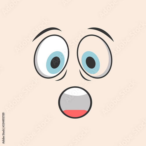 Cartoon kawaii eyes and mouths on white background. Cute emoticon emoji characters in flat style. Vector emotion smile cartoon, illustration EPS10