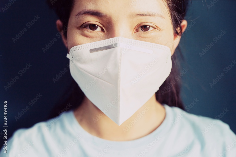 Women wearing masks to protect the Covid 19 virus from the external environment.